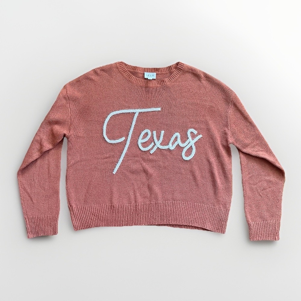 Texas Longhorns Women's Small Crewneck Sweater Burnt Orange White Embroidered